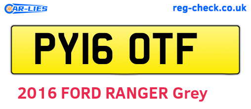 PY16OTF are the vehicle registration plates.