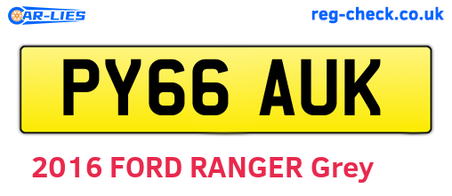 PY66AUK are the vehicle registration plates.