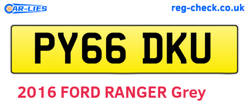 PY66DKU are the vehicle registration plates.