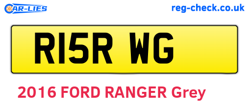 R15RWG are the vehicle registration plates.