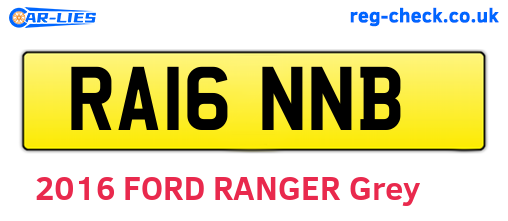 RA16NNB are the vehicle registration plates.
