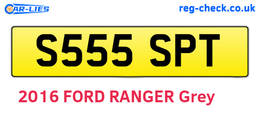 S555SPT are the vehicle registration plates.