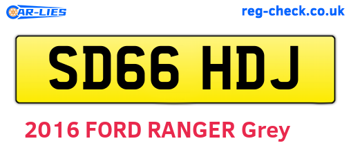 SD66HDJ are the vehicle registration plates.