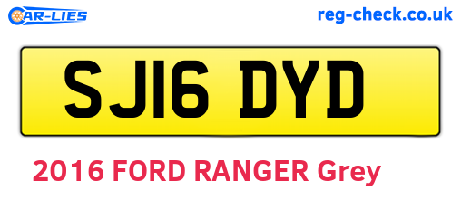 SJ16DYD are the vehicle registration plates.