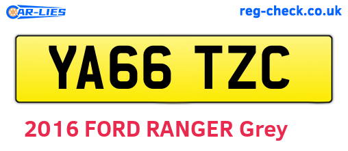 YA66TZC are the vehicle registration plates.