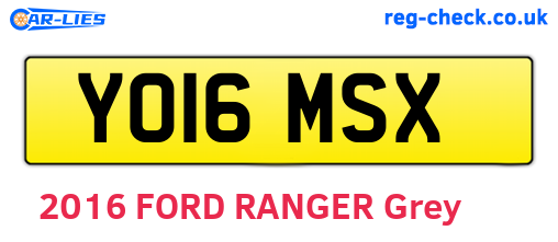 YO16MSX are the vehicle registration plates.