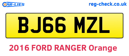BJ66MZL are the vehicle registration plates.
