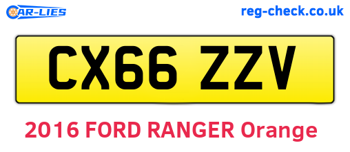 CX66ZZV are the vehicle registration plates.