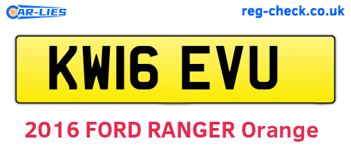 KW16EVU are the vehicle registration plates.