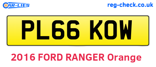 PL66KOW are the vehicle registration plates.