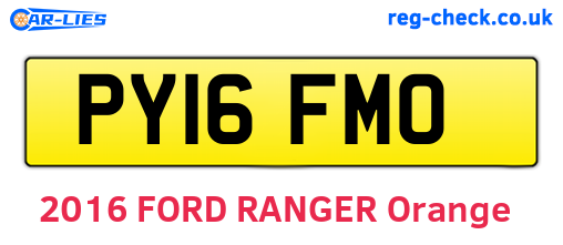 PY16FMO are the vehicle registration plates.