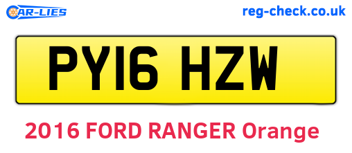 PY16HZW are the vehicle registration plates.