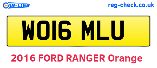 WO16MLU are the vehicle registration plates.