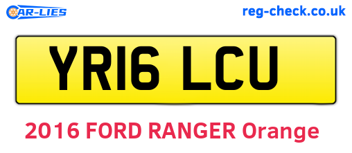 YR16LCU are the vehicle registration plates.