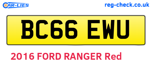 BC66EWU are the vehicle registration plates.