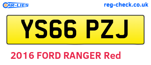YS66PZJ are the vehicle registration plates.