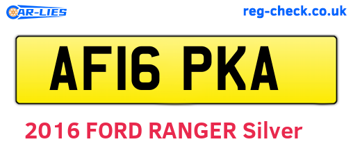 AF16PKA are the vehicle registration plates.
