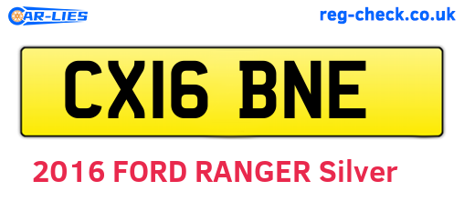 CX16BNE are the vehicle registration plates.