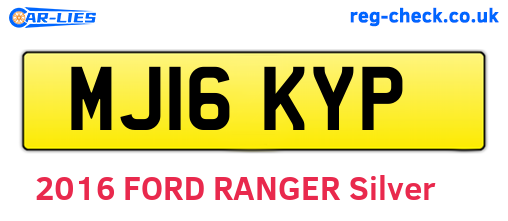 MJ16KYP are the vehicle registration plates.