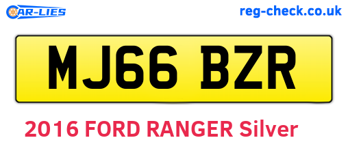 MJ66BZR are the vehicle registration plates.