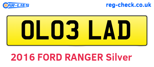 OL03LAD are the vehicle registration plates.