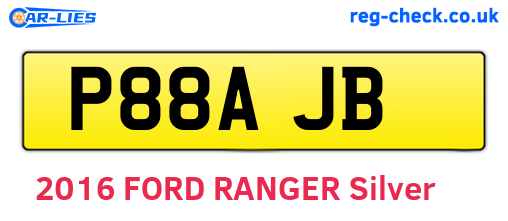 P88AJB are the vehicle registration plates.