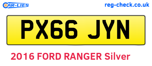 PX66JYN are the vehicle registration plates.