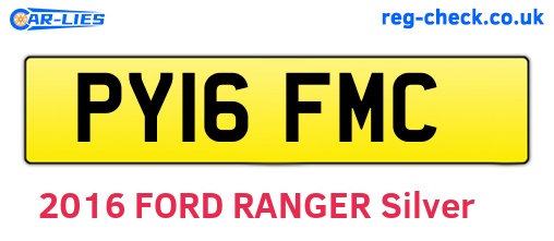 PY16FMC are the vehicle registration plates.