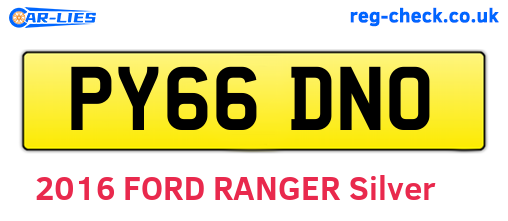 PY66DNO are the vehicle registration plates.
