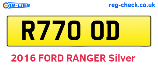 R77OOD are the vehicle registration plates.