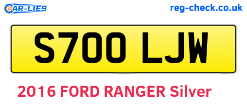 S700LJW are the vehicle registration plates.