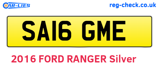 SA16GME are the vehicle registration plates.