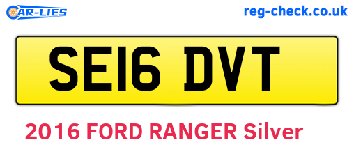 SE16DVT are the vehicle registration plates.