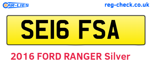 SE16FSA are the vehicle registration plates.