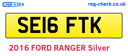 SE16FTK are the vehicle registration plates.