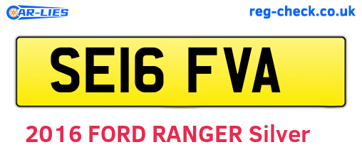 SE16FVA are the vehicle registration plates.