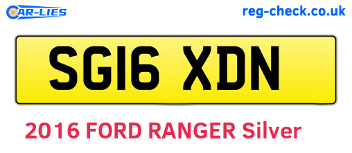 SG16XDN are the vehicle registration plates.