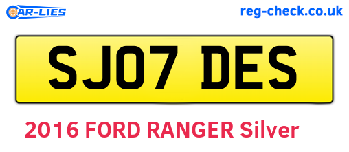 SJ07DES are the vehicle registration plates.