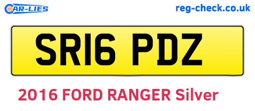 SR16PDZ are the vehicle registration plates.