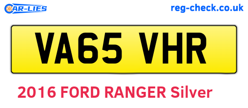 VA65VHR are the vehicle registration plates.