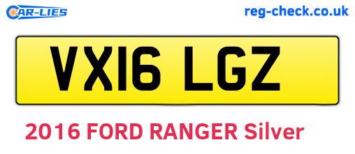 VX16LGZ are the vehicle registration plates.