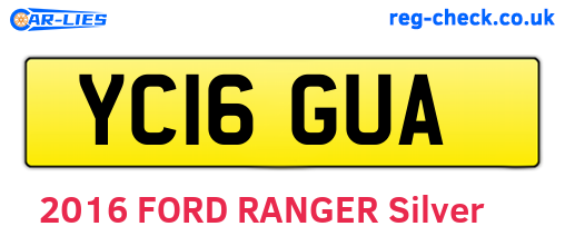 YC16GUA are the vehicle registration plates.