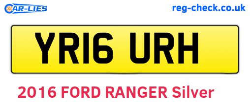 YR16URH are the vehicle registration plates.