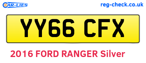 YY66CFX are the vehicle registration plates.