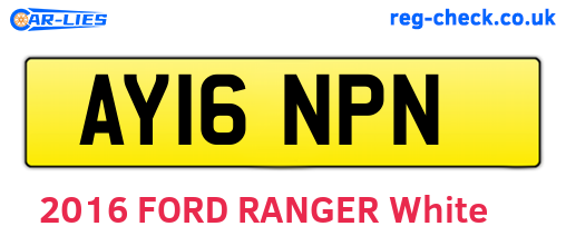 AY16NPN are the vehicle registration plates.