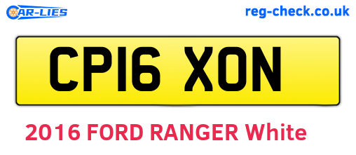CP16XON are the vehicle registration plates.