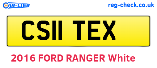 CS11TEX are the vehicle registration plates.