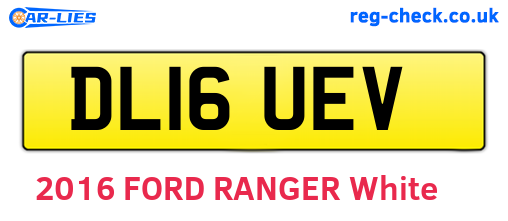 DL16UEV are the vehicle registration plates.