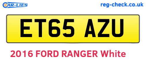 ET65AZU are the vehicle registration plates.