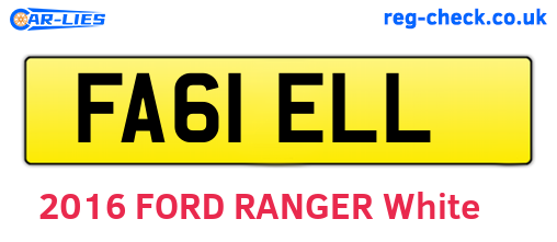 FA61ELL are the vehicle registration plates.
